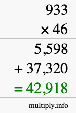 How to calculate 933 times 46 using long multiplication How to calculate 933 times 46 using long multiplication