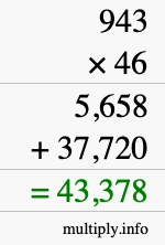 How to calculate 943 times 46 using long multiplication How to calculate 943 times 46 using long multiplication