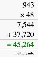 How to calculate 943 times 48 using long multiplication How to calculate 943 times 48 using long multiplication