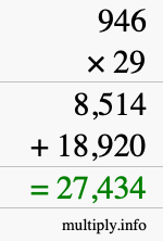 How to calculate 946 times 29 using long multiplication