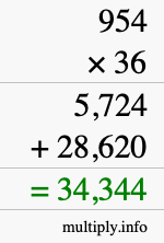 How to calculate 954 times 36 using long multiplication How to calculate 954 times 36 using long multiplication
