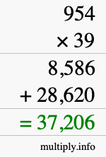 How to calculate 954 times 39 using long multiplication How to calculate 954 times 39 using long multiplication