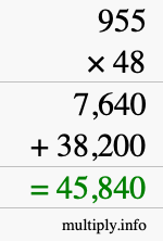 How to calculate 955 times 48 using long multiplication How to calculate 955 times 48 using long multiplication
