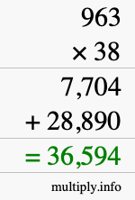 How to calculate 963 times 38 using long multiplication How to calculate 963 times 38 using long multiplication