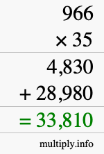 How to calculate 966 times 35 using long multiplication