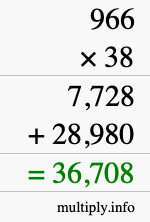 How to calculate 966 times 38 using long multiplication How to calculate 966 times 38 using long multiplication