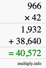 How to calculate 966 times 42 using long multiplication How to calculate 966 times 42 using long multiplication