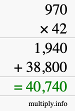 How to calculate 970 times 42 using long multiplication How to calculate 970 times 42 using long multiplication