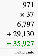 How to calculate 971 times 37 using long multiplication How to calculate 971 times 37 using long multiplication