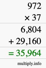 How to calculate 972 times 37 using long multiplication How to calculate 972 times 37 using long multiplication
