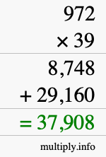 How to calculate 972 times 39 using long multiplication How to calculate 972 times 39 using long multiplication
