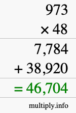 How to calculate 973 times 48 using long multiplication How to calculate 973 times 48 using long multiplication