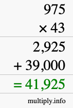 How to calculate 975 times 43 using long multiplication How to calculate 975 times 43 using long multiplication