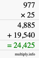 How to calculate 977 times 25 using long multiplication How to calculate 977 times 25 using long multiplication