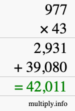How to calculate 977 times 43 using long multiplication How to calculate 977 times 43 using long multiplication