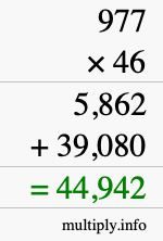 How to calculate 977 times 46 using long multiplication How to calculate 977 times 46 using long multiplication
