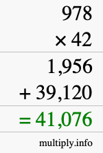 How to calculate 978 times 42 using long multiplication How to calculate 978 times 42 using long multiplication
