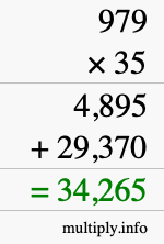 How to calculate 979 times 35 using long multiplication How to calculate 979 times 35 using long multiplication