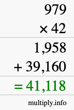 How to calculate 979 times 42 using long multiplication How to calculate 979 times 42 using long multiplication