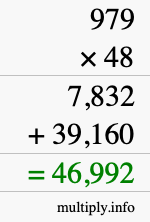 How to calculate 979 times 48 using long multiplication How to calculate 979 times 48 using long multiplication