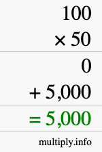 How to calculate 100 times 50 using long multiplication How to calculate 100 times 50 using long multiplication
