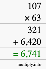 How to calculate 107 times 63 using long multiplication How to calculate 107 times 63 using long multiplication