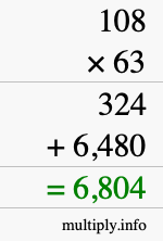 How to calculate 108 times 63 using long multiplication How to calculate 108 times 63 using long multiplication