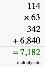 How to calculate 114 times 63 using long multiplication How to calculate 114 times 63 using long multiplication