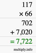 How to calculate 117 times 66 using long multiplication How to calculate 117 times 66 using long multiplication
