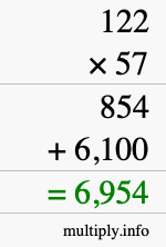 How to calculate 122 times 57 using long multiplication How to calculate 122 times 57 using long multiplication