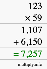 How to calculate 123 times 59 using long multiplication How to calculate 123 times 59 using long multiplication