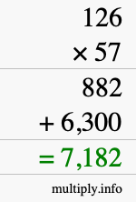How to calculate 126 times 57 using long multiplication How to calculate 126 times 57 using long multiplication