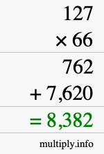 How to calculate 127 times 66 using long multiplication How to calculate 127 times 66 using long multiplication