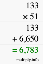 How to calculate 133 times 51 using long multiplication How to calculate 133 times 51 using long multiplication