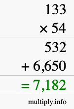 How to calculate 133 times 54 using long multiplication How to calculate 133 times 54 using long multiplication