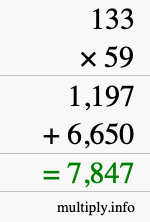 How to calculate 133 times 59 using long multiplication How to calculate 133 times 59 using long multiplication