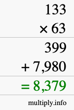 How to calculate 133 times 63 using long multiplication How to calculate 133 times 63 using long multiplication