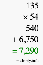 How to calculate 135 times 54 using long multiplication How to calculate 135 times 54 using long multiplication