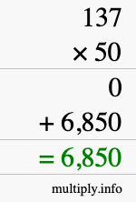 How to calculate 137 times 50 using long multiplication How to calculate 137 times 50 using long multiplication