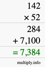 How to calculate 142 times 52 using long multiplication How to calculate 142 times 52 using long multiplication