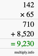 How to calculate 142 times 65 using long multiplication How to calculate 142 times 65 using long multiplication