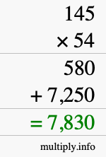 How to calculate 145 times 54 using long multiplication How to calculate 145 times 54 using long multiplication