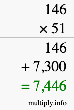 How to calculate 146 times 51 using long multiplication How to calculate 146 times 51 using long multiplication