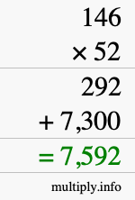 How to calculate 146 times 52 using long multiplication How to calculate 146 times 52 using long multiplication