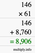 How to calculate 146 times 61 using long multiplication