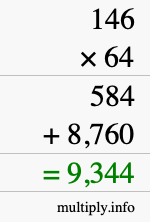 How to calculate 146 times 64 using long multiplication How to calculate 146 times 64 using long multiplication