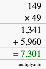 How to calculate 149 times 49 using long multiplication How to calculate 149 times 49 using long multiplication