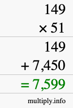 How to calculate 149 times 51 using long multiplication How to calculate 149 times 51 using long multiplication
