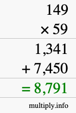 How to calculate 149 times 59 using long multiplication How to calculate 149 times 59 using long multiplication