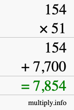 How to calculate 154 times 51 using long multiplication How to calculate 154 times 51 using long multiplication
